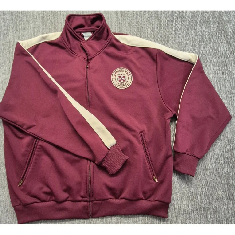 Mississippi State Bulldogs Pro Line Vintage full zip maroon/cream Jacket XL